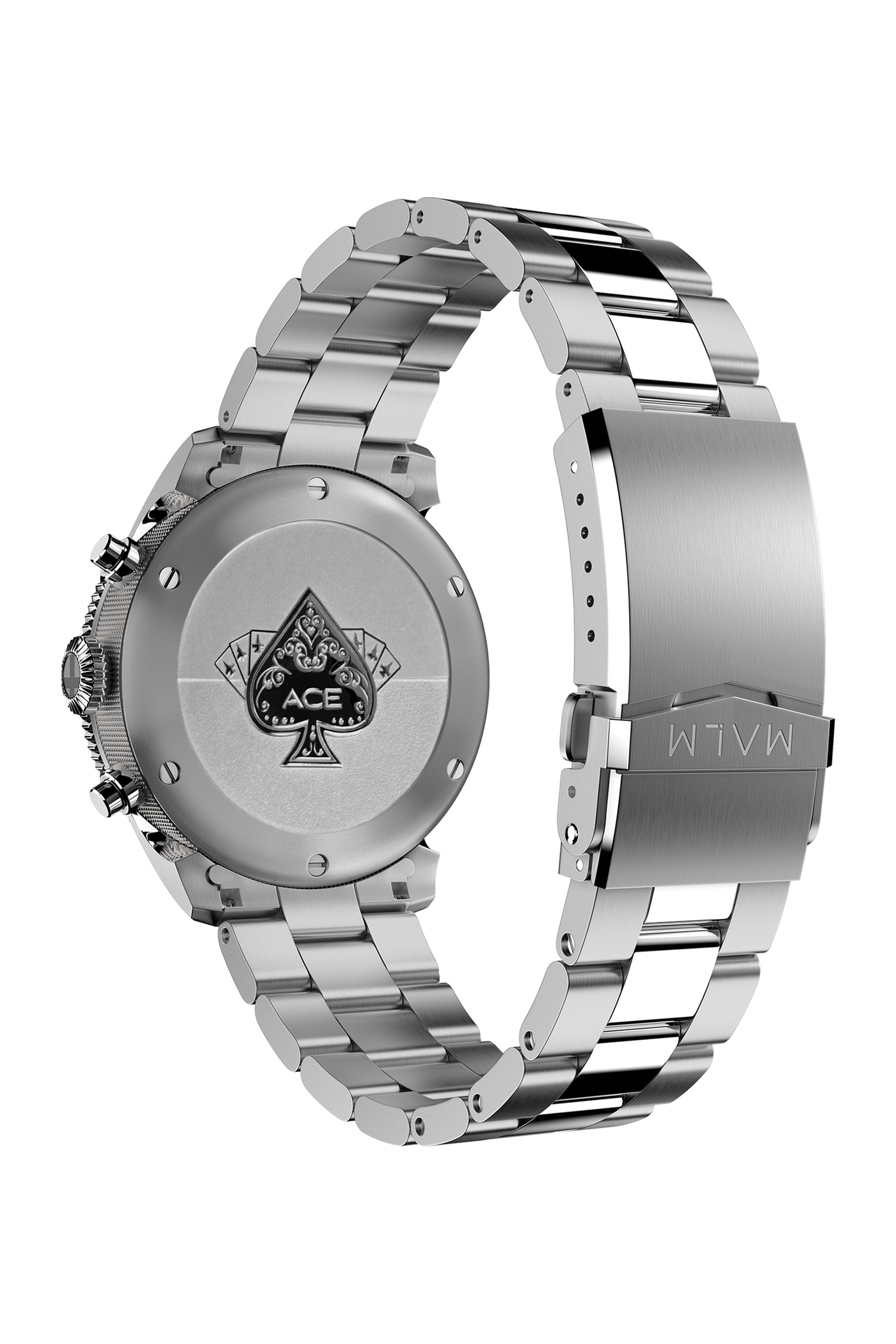 NEW - ACE Black Silver Chronograph 44 Ltd.