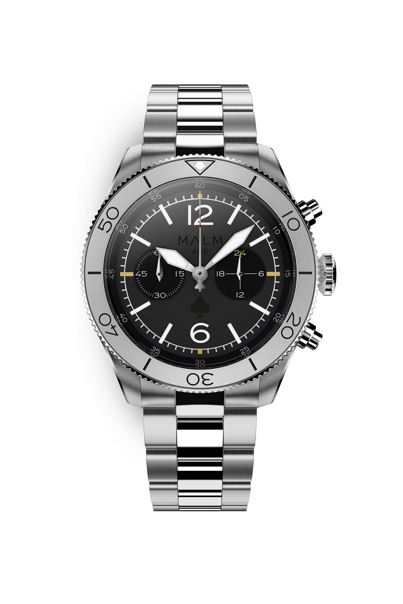 NEW - ACE Black Silver Chronograph 44 Ltd.