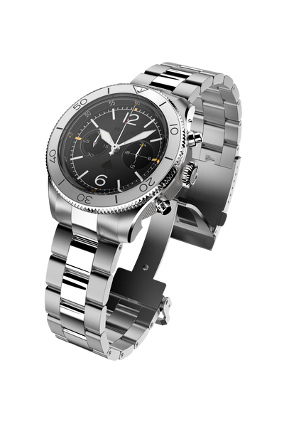 NEW - ACE Black Silver Chronograph 44 Ltd.