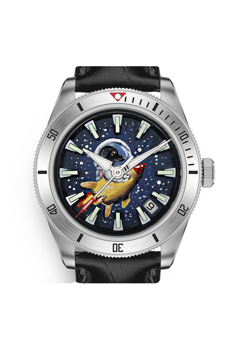 handpainted watch dial frogdiver 39 Malm watches