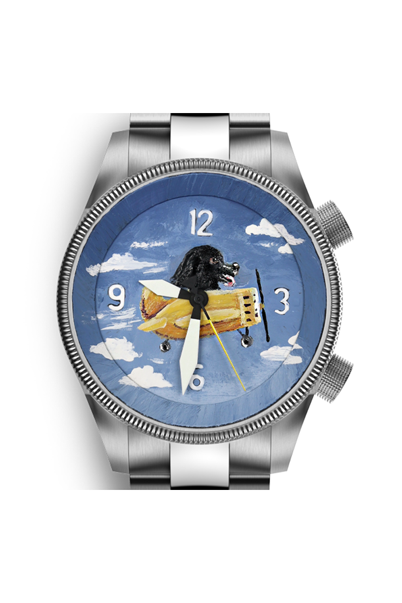 handpainted watch dial in air wolf viggen airplane