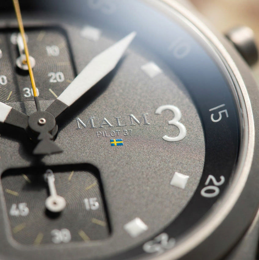 Pilot 37 chronograph dial detail