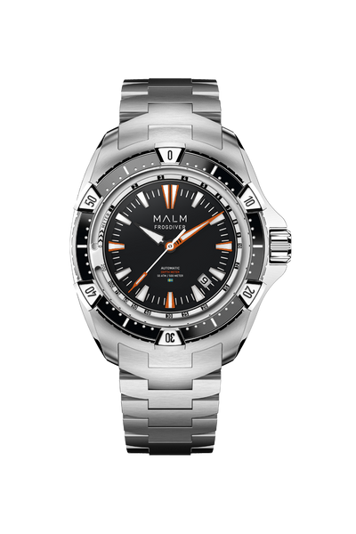 diving watch frogdiver 44 black steel bracelet 