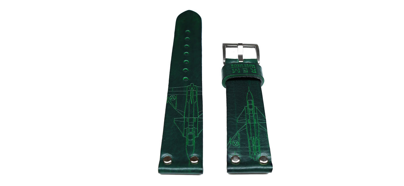 Leather Strap Viggen REM Straps 20 mm Green