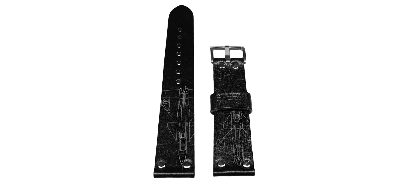 Leather Strap Viggen REM Straps 20 mm Black